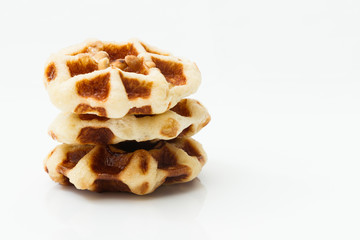 Waffle isolated on white background