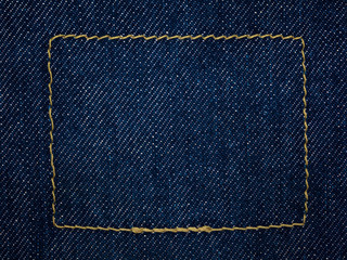 close up shot of raw denim indigo blue jeans texture background