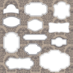 Vintage Frames on Damask Background © Giraphics