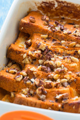Pumpkin bread pudding