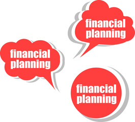 financial planning. Set of stickers, labels, tags. Business