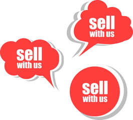 sell with us. Set of stickers, labels, tags. Business