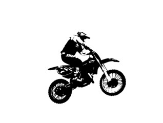 Obraz na płótnie Canvas Motorcyclist in the bike