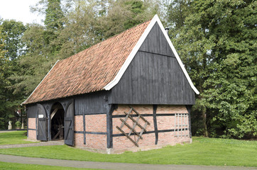 Fototapeta na wymiar Barn in the Open Air Museum in Ootmarsum in The Netherlands.
