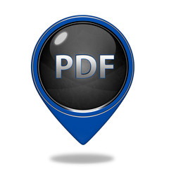 Pdf pointer icon on white background