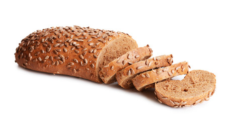Fresh bread isolated on white