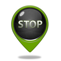 stop pointer icon on white background