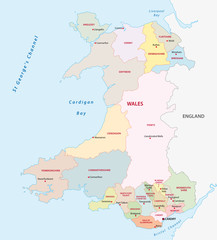 wales administrative map