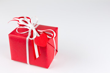 red present heart isolated white