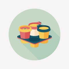 takeaway coffee flat icon with long shadow,eps10