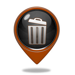 trash can pointer icon on white background