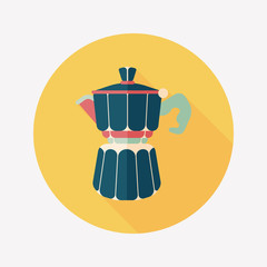 coffee kettle flat icon with long shadow,eps10