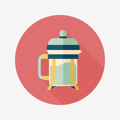 coffee maker flat icon with long shadow,eps10