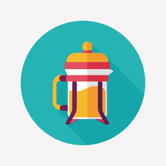 coffee maker flat icon with long shadow,eps10
