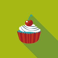 cupcake flat icon with long shadow,eps10