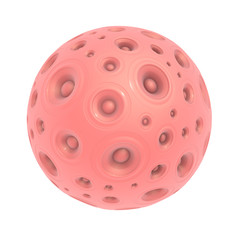 3d pink speaker sound system over white