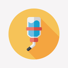 Fototapeta premium Pet water drinking bottle flat icon with long shadow, eps10