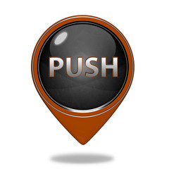 push pointer icon on white background