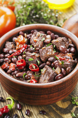 Meat stew with red beans and chili