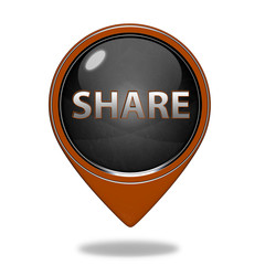 share pointer icon on white background