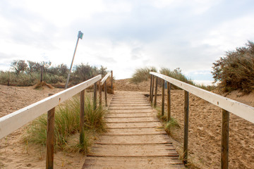 stairs lead to the top of the dunes