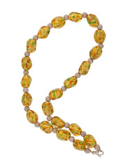 yellow necklace isolated on white background