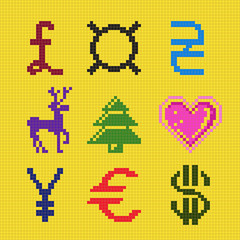 Cross embroidery pixel art currency christmas scheme