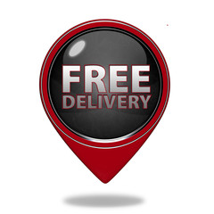 Free delivery pointer icon on white background
