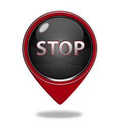 stop pointer icon on white background