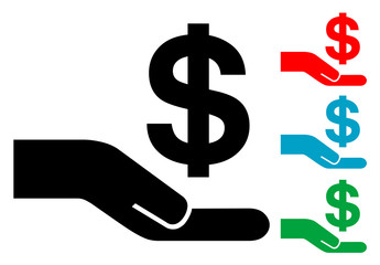 Pictograma crowdfunding con varios colores