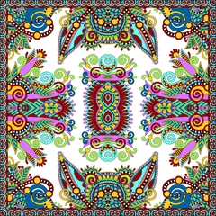 Foto auf Alu-Dibond Traditional ornamental floral paisley bandanna. Square ornament © Kara-Kotsya