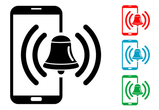 Pictograma alarma smartphone con varios colores