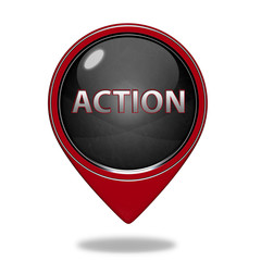 Action pointer icon on white background