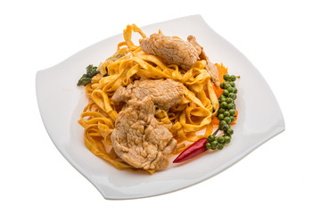 Fried noodles with pork