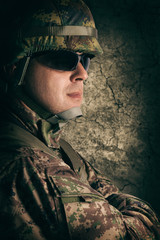 Obraz premium Portrait of young soldier