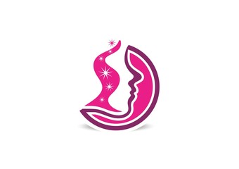 beautiful woman logo,cosmetics,spa fashion care,hair style