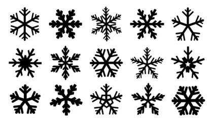 Fotobehang snowflake silhouettes © jan stopka