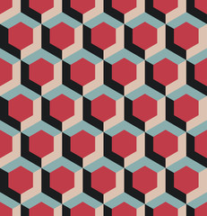 A seamless hexagonal style repeating pattern background