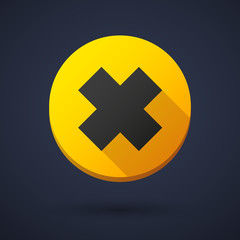 Long shadow round icon with an irritating substance sign