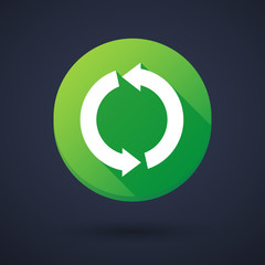 Long shadow round icon with a recycle sign