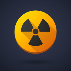 Fototapeta premium Long shadow round icon with a readioactivity sign