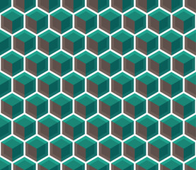 A green seamless hexagonal pattern