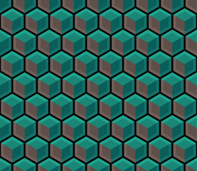 Fototapeta premium A green seamless hexagonal pattern