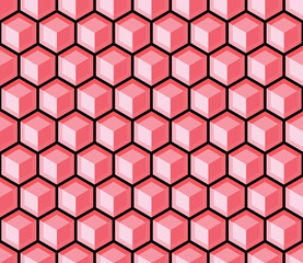 A pink seamless hexagonal pattern