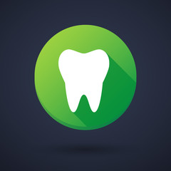 Long shadow round icon with a tooth