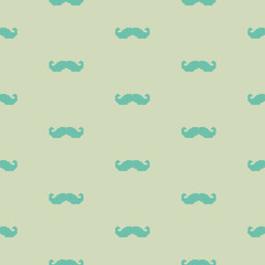 A seamless background of a pixel art mustache pattern