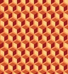 An orange seamless pattern background with a cubic style