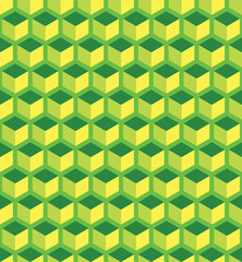 A green seamless cube pattern vector background