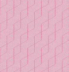 A pink seamless pattern background with a cubic style