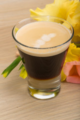 Espresso with flower